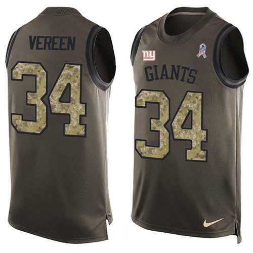 Nike Giants #34 Shane Vereen Green Men's Stitched NFL Limited Salute To Service Tank Top Jersey